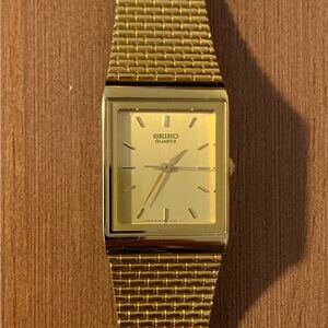 Gold Tone Quartz Seiko Watch